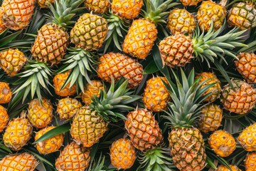 Fototapeta premium Pineapple Fruit background top view Freshness of juicy for Decoration Smoothie food menu