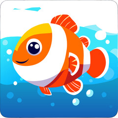 The cute clownfish swims gracefully through the vibrant coral reef.