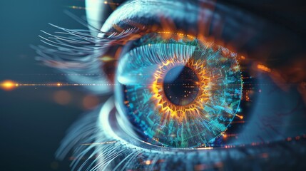 Detailed 3D hologram of human eye anatomy for medical study