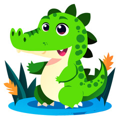 A tiny crocodile basks in the sun, its toothy grin adding a touch of whimsy to its primal appearance.