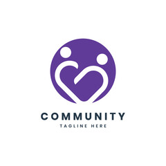 Community Logo design template two people in heart shape
