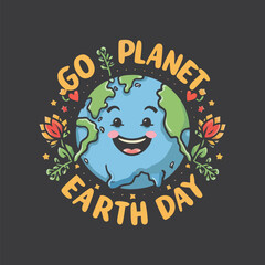 Earth day , go planet t-shirt vector
