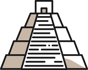 Chichen itza line icon
