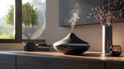 an innovative aromatherapy diffuser product design showcasing cutting-edge technology and elegance - obrazy, fototapety, plakaty