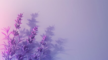 A clean background image with a few fallen lavender flowers on the left for a computer desktop.