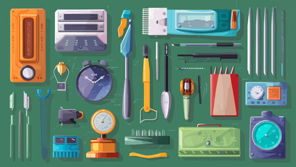 Flatlay knolling graphic resources various design