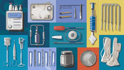 Flatlay knolling graphic resources various design