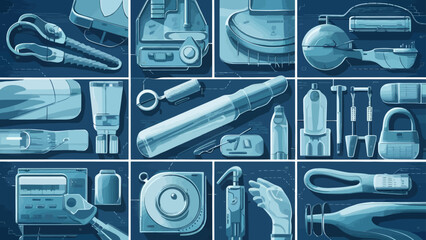 Flatlay knolling graphic resources various design