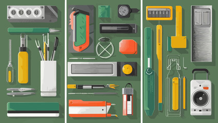Flatlay knolling graphic resources various design