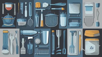 Flatlay knolling graphic resources various design