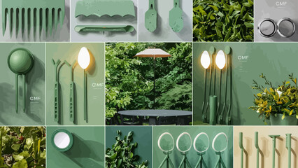 Flatlay knolling vector illustration 