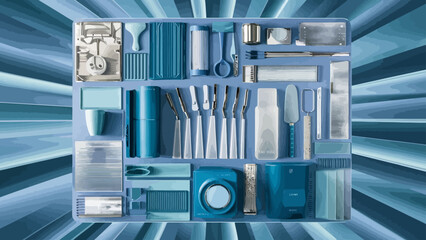 Flatlay knolling graphic resources various design