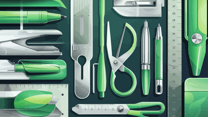 Flatlay knolling graphic resources various design