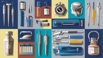 Flatlay knolling graphic resources various design
