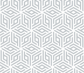 Vector seamless texture. Modern geometric background. Lattice with hexagonal tiles. - 760418456