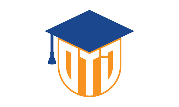 OTD initial letter academic logo design vector template. monogram, abstract, school, college, university, graduation, symbol, shield, model, institute, educational, coaching canter, tech, sign, badge