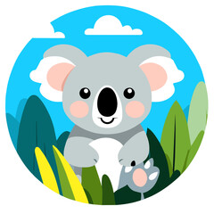 Obraz premium This cute koala snuggles up to a tree branch in its natural habitat.