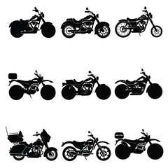 motorcycle  silhouette vector set design