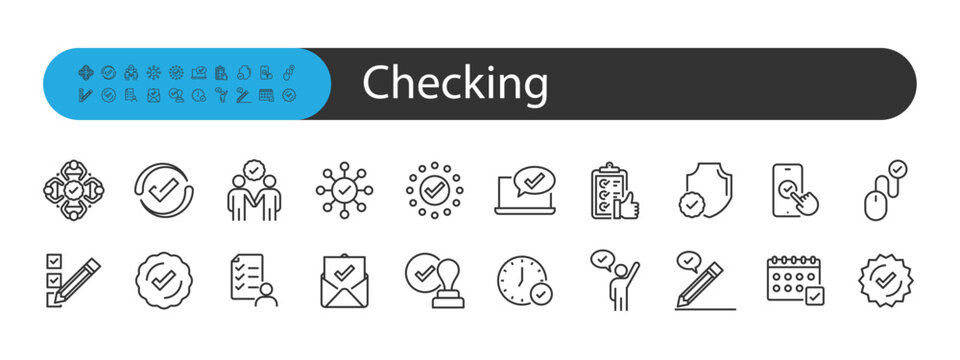 Naklejki set of checkmark icons, approve, validate,
