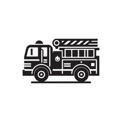 Blazing Rescuers: Firetruck Silhouette Vector Set for Emergency Response Designs and Safety-themed Projects. Firetruck Illustration.