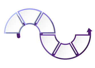 Blue tone circle infographic with 6 steps, process or options.