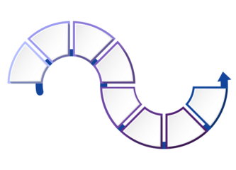 Blue tone circle infographic with 8 steps, process or options.