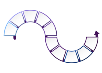 Blue tone circle infographic with 10 steps, process or options.