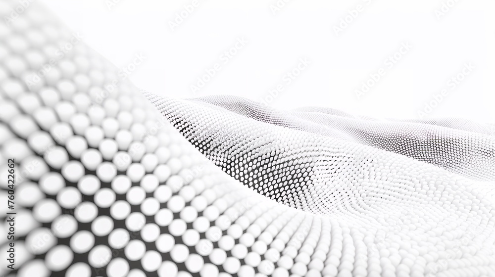 Poster white background with intricate halftone dot pattern creating depth artificial intelligence, big dat