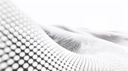 White background with intricate halftone dot pattern creating depth artificial intelligence, big data dots lines gradient concept interface futuristic background technology digital abstract 3d cloud