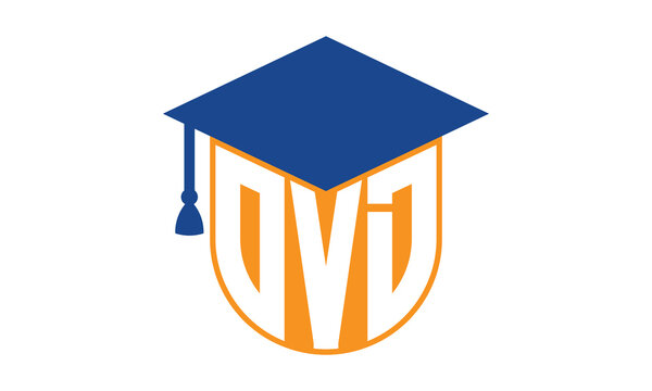 OVD initial letter academic logo design vector template. monogram, abstract, school, college, university, graduation, symbol, shield, model, institute, educational, coaching canter, tech, sign, badge