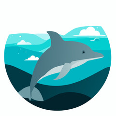 Obraz premium The dolphin gracefully leaped out of the water, showcasing its natural beauty and agility.