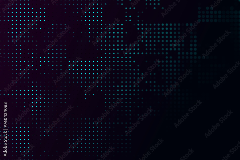 Leinwandbilder An abstract digital technology background with a dark blue design, featuring glowing dots creating a network pattern effect. 3D Rendering