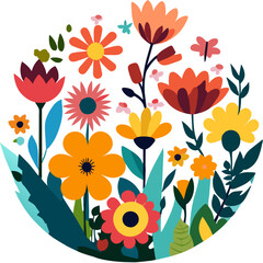 Delicate petals of vibrant flowers sway gently in the warm summer breeze.