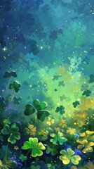 Obraz na płótnie Canvas clover shamrock with stars background