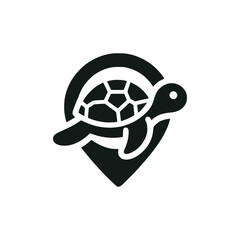 turtle location technology app logo vector illustration template design