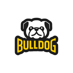 bulldog cute animal pet logo vector illustration template design