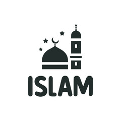 islam mosque moon star t shirt sticker vector illustration template design