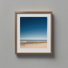 wall art mockup, frame mockup on a white wall , summer collection
