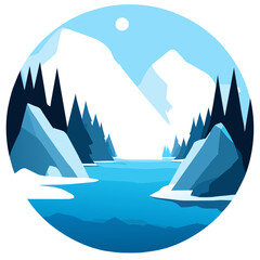 Frozen icicles hang gracefully from tree branches, creating a breathtaking winter wonderland.