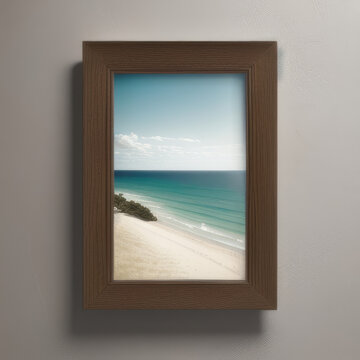 wall art mockup, frame mockup on a white wall , summer collection