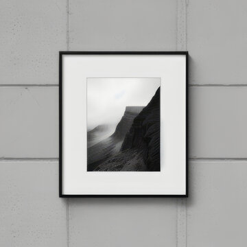 wall art mockup, frame mockup on a white wall , summer collection