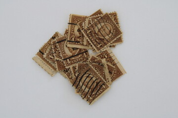 Brown Vintage Four Cent Stamps