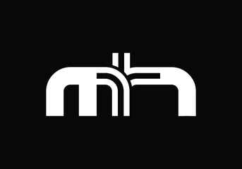 Elegant initial letter MH, HM logo vector, Creative Lettering Logo Vector Illustration.