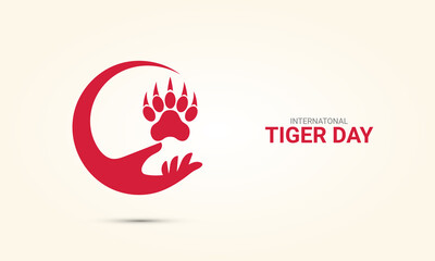 International Tiger day, Save Tiger concept, design for poster, banner, vector illustration.