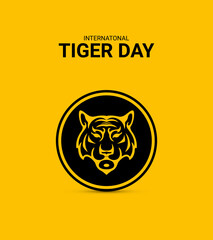 International Tiger day, Tiger face line art, tiger, Save Tiger concept, design for poster, banner, vector illustration.