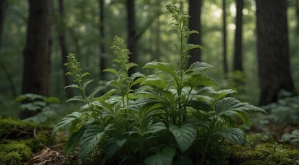 Fototapeta premium green herbs in the forest