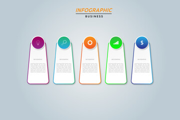 Vector Infographic for business with 5 step
