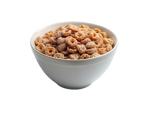 Bowl of corn flakes cereal. isolated on transparent background.