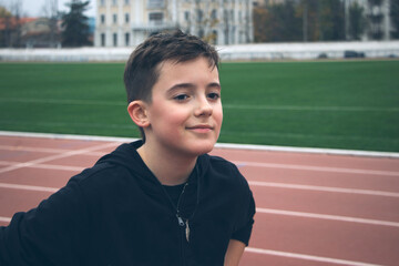 Portrait of child at the stadio