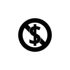 No Dollars sign icon isolated on transparent background